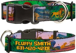 Buckle-Down Disney Lion King Simba & Nala Growing Up Scenes Personalized Dog Collar, Large