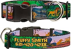 Buckle-Down Disney Lion King Simba & Nala Growing Up Scenes Personalized Dog Collar, Medium