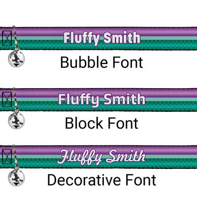 Show full view: Buckle-Down Disney Little Mermaid Stripe & Shell Personalized Breakaway Cat Collar with Bell slide 2 of 2