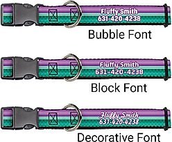 Buckle-Down Disney Little Mermaid Stripe & Shell Polyester Personalized Dog Collar, Small slide 2 of 7