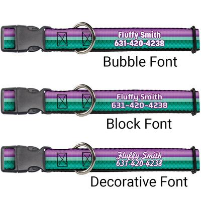 Show full view: Buckle-Down Disney Little Mermaid Stripe & Shell Polyester Personalized Dog Collar, Small slide 2 of 7