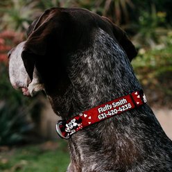 Buckle-Down Disney Mickey & Minnie Hugs & Kisses Poses Polyester Personalized Dog Collar, Medium slide 2 of 6