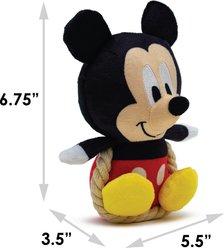 Buckle-Down Disney Mickey Mouse Chibi Sitting with Rope Squeaky Plush Dog Toy, Black slide 2 of 5