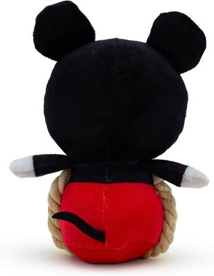 Show full view: Buckle-Down Disney Mickey Mouse Chibi Sitting with Rope Squeaky Plush Dog Toy, Black slide 3 of 5