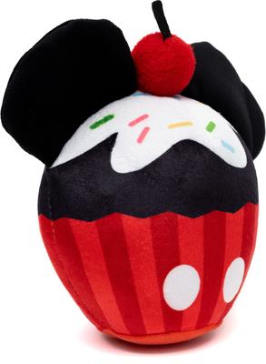 Show full view: Buckle-Down Disney Mickey Mouse Cupcake with Ears Squeaky Plush Dog Toy, Red slide 2 of 4