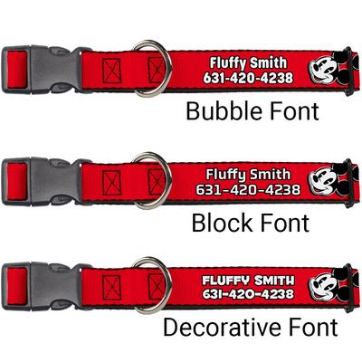 Show full view: Buckle-Down Disney Mickey Mouse Expressions Personalized Dog Collar, Large slide 3 of 9