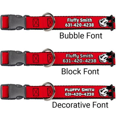 Show full view: Buckle-Down Disney Mickey Mouse Expressions Personalized Dog Collar, Small slide 2 of 8