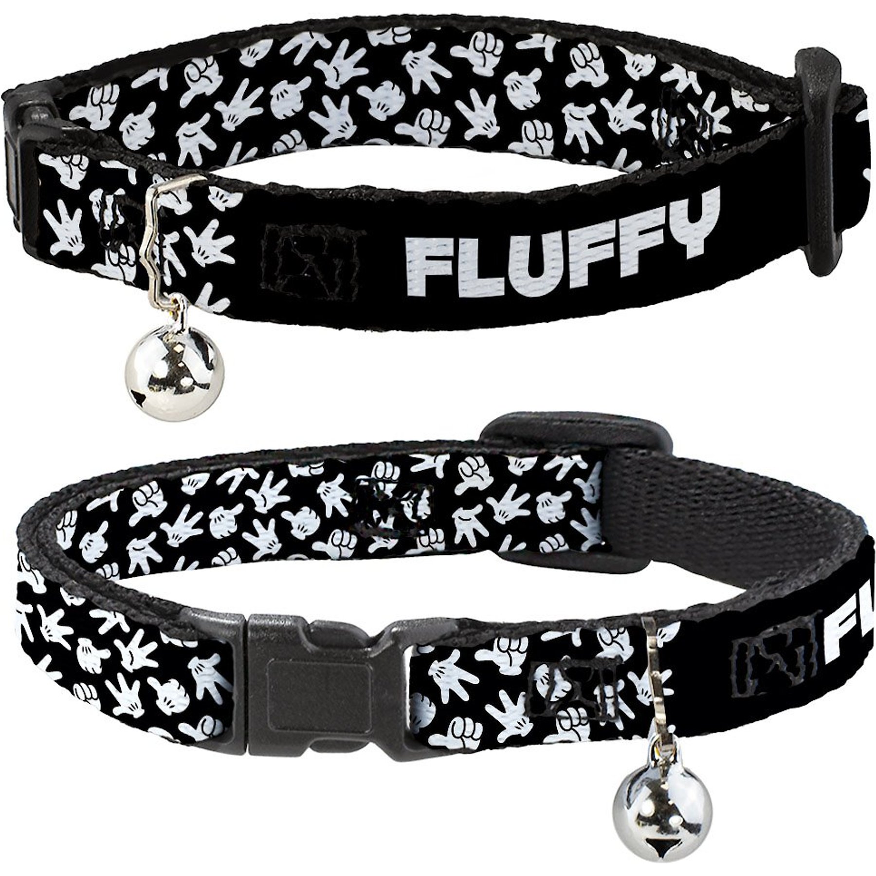 Buckle-Down Disney Mickey Mouse Hand Gestures Personalized Breakaway Cat Collar with Bell