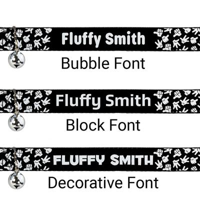 Show full view: Buckle-Down Disney Mickey Mouse Hand Gestures Personalized Breakaway Cat Collar with Bell slide 2 of 2