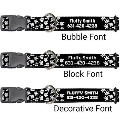 Show full view: Buckle-Down Disney Mickey Mouse Hand Gestures Personalized Dog Collar, Medium slide 2 of 7