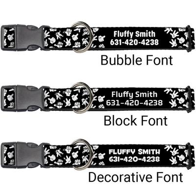Show full view: Buckle-Down Disney Mickey Mouse Hand Gestures Personalized Dog Collar, Small slide 3 of 8