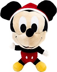 Buckle-Down Christmas Disney Mickey Mouse Santa Hat Squeaky Plush Dog Toy, Red