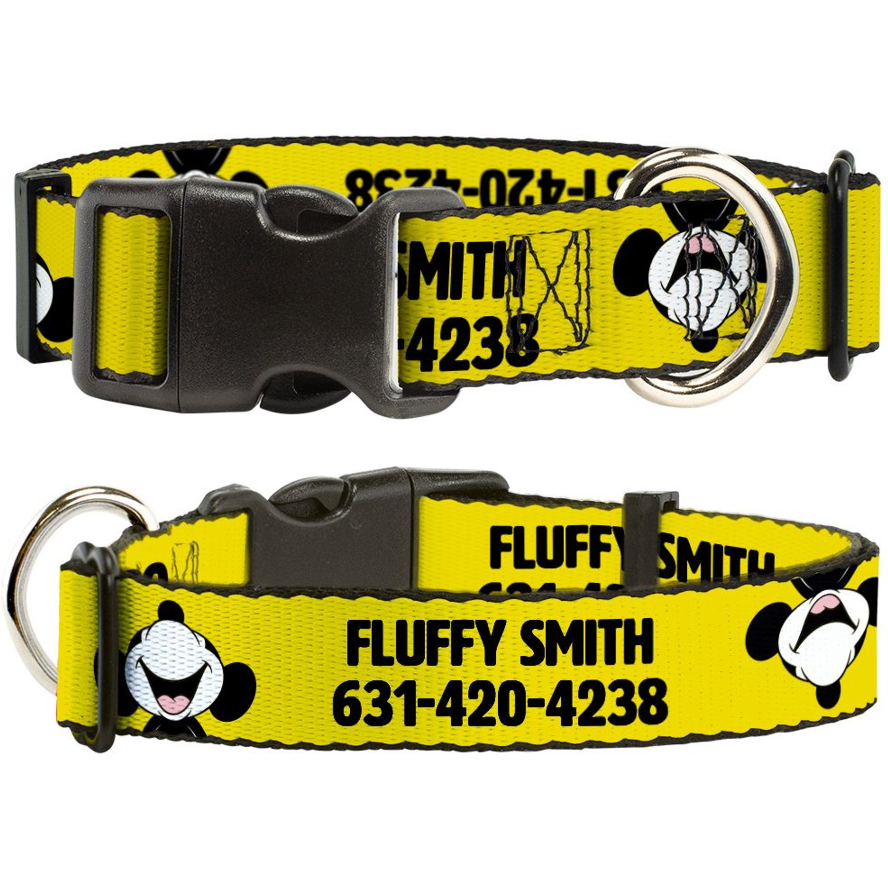 Buckle-Down Disney Mickey Smiling Up Pose Personalized Dog Collar, Medium