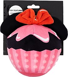 Buckle-Down Disney Minnie Mouse Cupcake with Ears & Bow Squeaky Plush Dog Toy, Pink slide 2 of 4