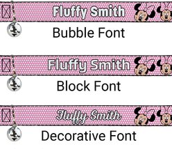 Buckle-Down Disney Minnie Mouse Expressions Polka Dot Personalized Breakaway Cat Collar with Bell slide 2 of 2