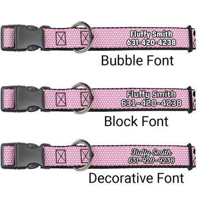 Show full view: Buckle-Down Disney Minnie Mouse Expressions Polka Dot Personalized Dog Collar, Large slide 2 of 8