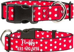 Buckle-Down Disney Minnie Mouse Polyester Personalized Standard Dog Collar, Large