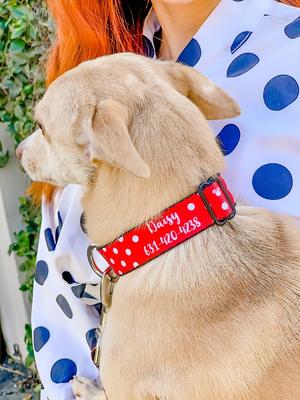 Show full view: Buckle-Down Disney Minnie Mouse Polyester Personalized Standard Dog Collar, Medium slide 4 of 6