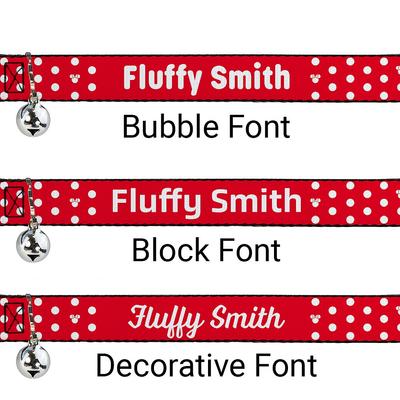 Show full view: Buckle-Down Disney Minnie Mouse Silhouette Personalized Breakaway Cat Collar with Bell slide 2 of 3