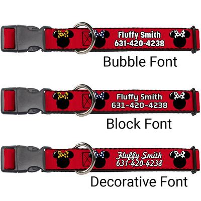 Show full view: Buckle-Down Disney Minnie Mouse Silhouette Polyester Personalized Dog Collar, Medium slide 2 of 7