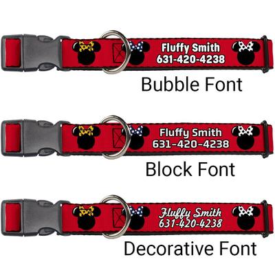 Show full view: Buckle-Down Disney Minnie Mouse Silhouette Polyester Personalized Dog Collar, Small slide 2 of 7