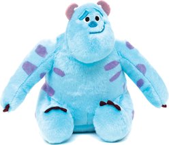 Buckle-Down Disney Monsters Inc. Furry Sulley Sitting Squeaky Plush Dog Toy, Blue