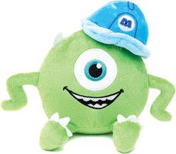 Buckle-Down Disney Monsters Inc. Mike Sitting Squeaky Plush Dog Toy, Green