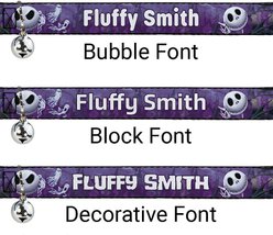 Buckle-Down Disney Nightmare Before Christmas Jack Expressions/Ghosts in Cemetery Personalized Breakaway Cat Collar with Bell slide 2 of 2