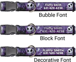 Buckle-Down Disney Nightmare Before Christmas Jack Expressions/Ghosts in Cemetery Personalized Dog Collar, Large slide 2 of 7