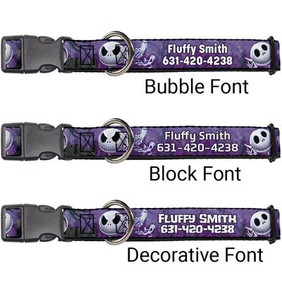 Show full view: Buckle-Down Disney Nightmare Before Christmas Jack Expressions/Ghosts in Cemetery Personalized Dog Collar, Large slide 2 of 8
