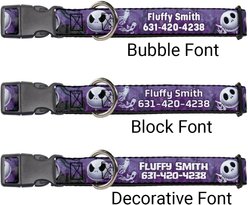 Buckle-Down Disney Nightmare Before Christmas Jack Expressions/Ghosts in Cemetery Personalized Dog Collar, Small slide 2 of 7