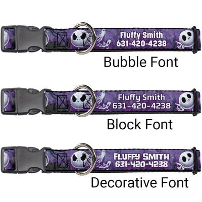 Show full view: Buckle-Down Disney Nightmare Before Christmas Jack Expressions/Ghosts in Cemetery Personalized Dog Collar, Small slide 3 of 9