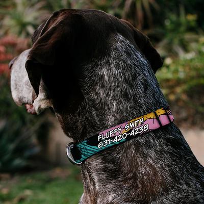 Show full view: Buckle-Down Disney Nightmare Before Christmas Sally Dress Patchwork Personalized Dog Collar, Medium slide 3 of 7