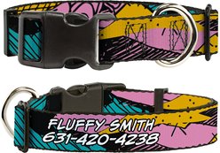 Buckle-Down Disney Nightmare Before Christmas Sally Dress Patchwork Personalized Dog Collar, Small