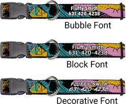 Buckle-Down Disney Nightmare Before Christmas Sally Dress Patchwork Personalized Dog Collar, Small slide 2 of 7