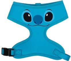 Buckle-Down Disney Pet Lilo & Stitch Smiling Stitch Face Close Up Plastic Buckle Polyester Dog Harness, Blue, Medium: 17 to 21-in chest