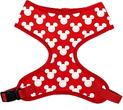 Buckle-Down Disney Pet Mickey Mouse Ears Icon Scattered Plastic Buckle Polyester Dog Harness, Red White, Large: 19 to 29-in chest