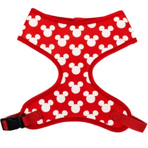 Buckle-Down Disney Pet Mickey Mouse Ears Icon Scattered Plastic Buckle Polyester Dog Harness, Red White, Medium: 17 to 21-in chest