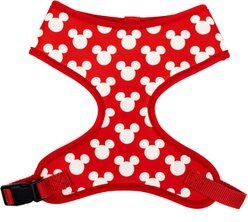 Buckle-Down Disney Pet Mickey Mouse Ears Icon Scattered Plastic Buckle Polyester Dog Harness, Red White, X-Large: 20 to 31-in chest