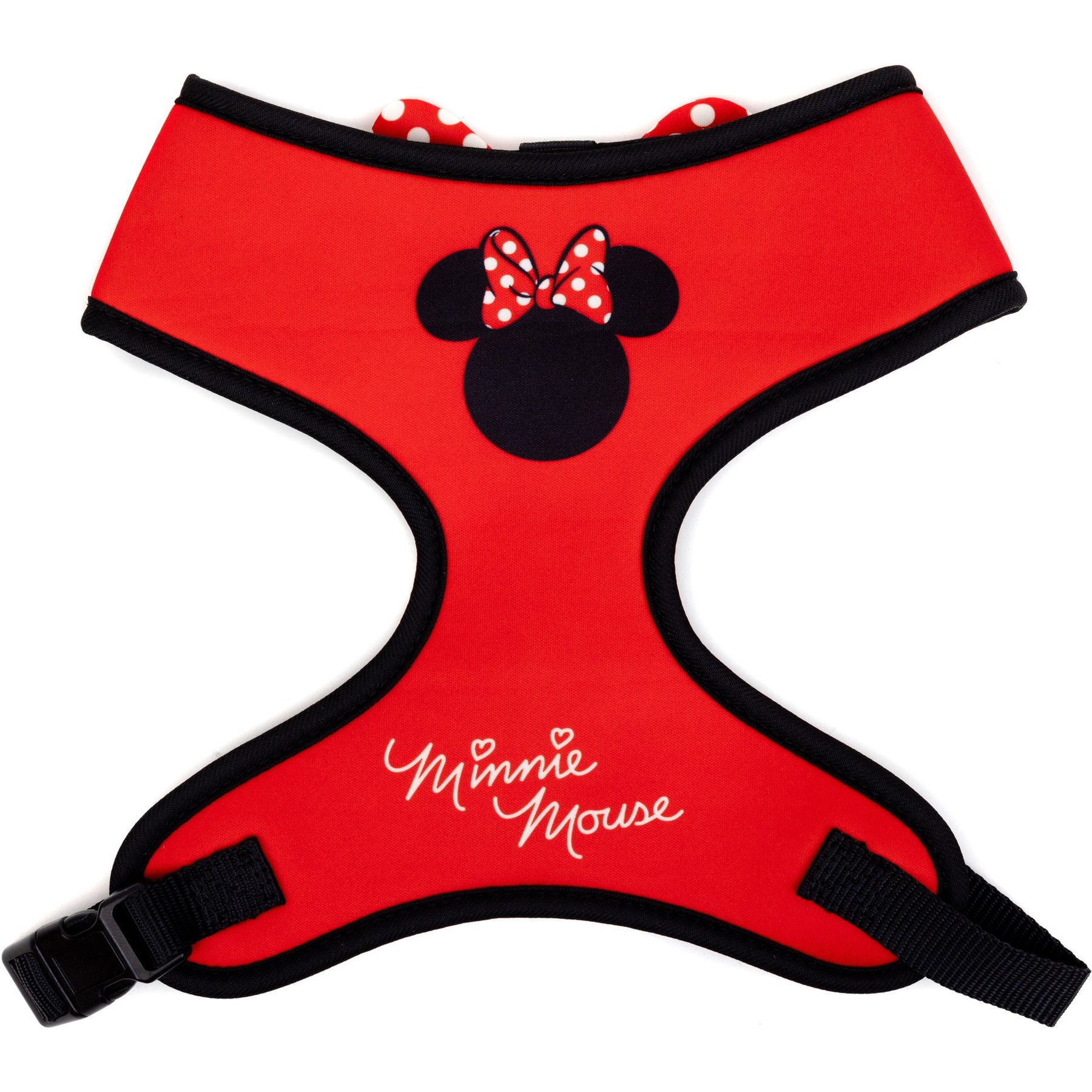 Buckle-Down Disney Pet Minnie Mouse Ears Icon with Bow Applique Polka Dot Plastic Buckle Polyester Dog Harness, Red White, X-Large: 20 to 31-in chest