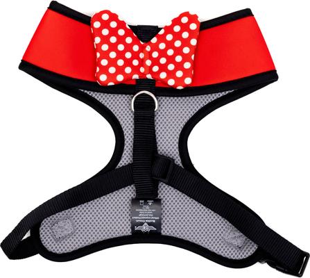 Show full view: Buckle-Down Disney Pet Minnie Mouse Ears Icon with Bow Applique Polka Dot Plastic Buckle Polyester Dog Harness, Red White, X-Large: 20 to 31-in chest slide 2 of 3