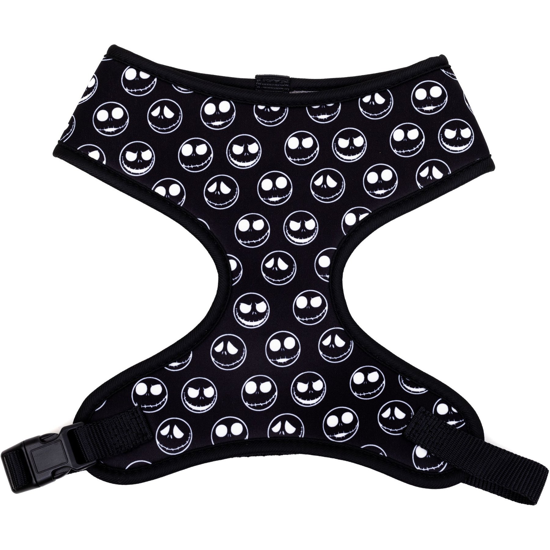 Buckle-Down Disney Pet Nightmare Before Christmas Jack Expressions Plastic Buckle Polyester Dog Harness, Black White, X-Large: 20 to 31-in chest