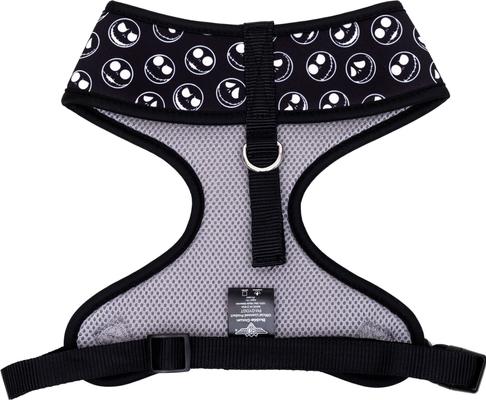 Show full view: Buckle-Down Disney Pet Nightmare Before Christmas Jack Expressions Plastic Buckle Polyester Dog Harness, Black White, X-Large: 20 to 31-in chest slide 2 of 3
