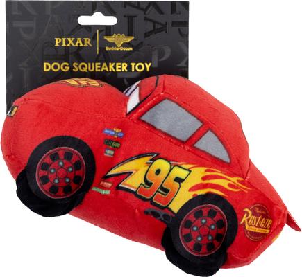 Show full view: Buckle-Down Disney Pixar Car Lightning McQueen Race Car Replica Squeaky Plush Dog Toy slide 5 of 5