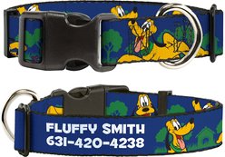 Buckle-Down Disney Pluto 4-Poses/Landscape Personalized Dog Collar, Large