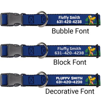 Show full view: Buckle-Down Disney Pluto 4-Poses/Landscape Personalized Dog Collar, Small slide 2 of 7