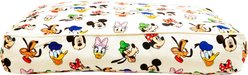 Buckle-Down Disney Sensational Six Faces Scattered Rectangle Gusset Pillow Dog Bed, Ivory, Large