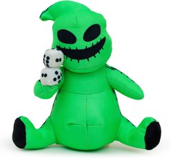 Buckle-Down Disney The Nightmare Before Christmas Oogie Boogie Dice Sitting Squeaky Plush Dog Toy, Beige