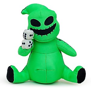 Buckle-Down Disney The Nightmare Before Christmas Oogie Boogie Dice Sitting Squeaky Plush Dog Toy, Beige