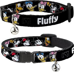 Buckle-Down Disney The Sensational Six Smiling Faces Personalized Breakaway Cat Collar with Bell